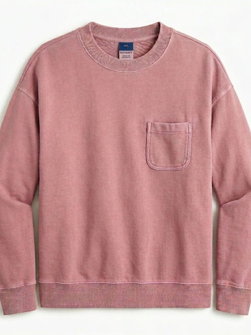 Old Navy Sweatshirt XXL Dusty Rose Pocket Crewneck Pullover Women
